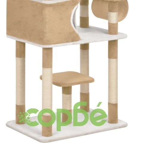 Котешко дърво със сизалени стълбове, бежово, 235 см ➤ топ цена ➤ sorbe.bg