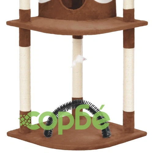 Котешко дърво със сизалени стълбове, кафяво, 190 см ➤ топ цена ➤ sorbe.bg
