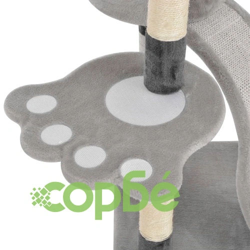 Котешко дърво със сизалени стълбове, сиво, 145 см ➤ топ цена ➤ sorbe.bg