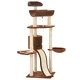 Котешко дърво със сизалени стълбове, кафяво, 145 см
