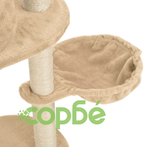 Котешко дърво със сизалени стълбове, бежово, 160 см ➤ топ цена ➤ sorbe.bg