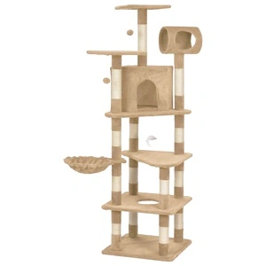 Котешко дърво със сизалени стълбове, бежово, 165 см