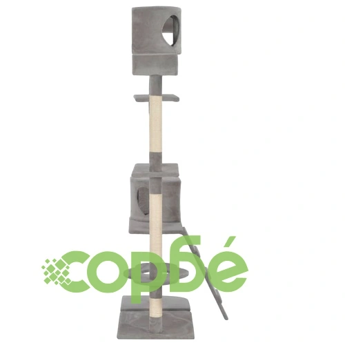 Котешко дърво със сизалени стълбове, сиво, 180 см ➤ топ цена ➤ sorbe.bg