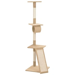 Котешко дърво със сизалени стълбове, бежово, 160 см