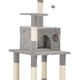 Котешко дърво със сизалени стълбове, сиво, 165 см