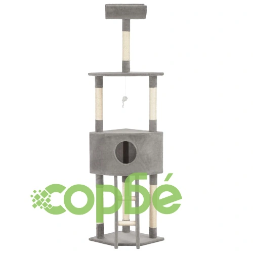 Котешко дърво със сизален стълб, сиво, 180 см ➤ топ цена ➤ sorbe.bg