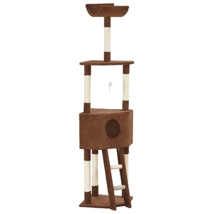 Котешко дърво със сизален стълб, кафяво, 180 см