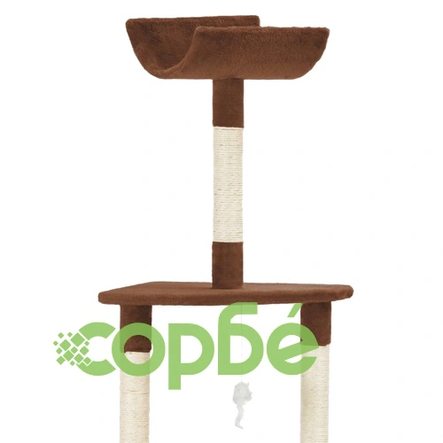 Котешко дърво със сизален стълб, кафяво, 180 см ➤ топ цена ➤ sorbe.bg