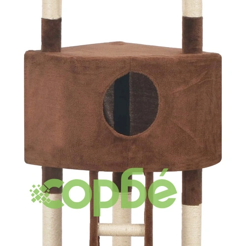 Котешко дърво със сизален стълб, кафяво, 180 см ➤ топ цена ➤ sorbe.bg