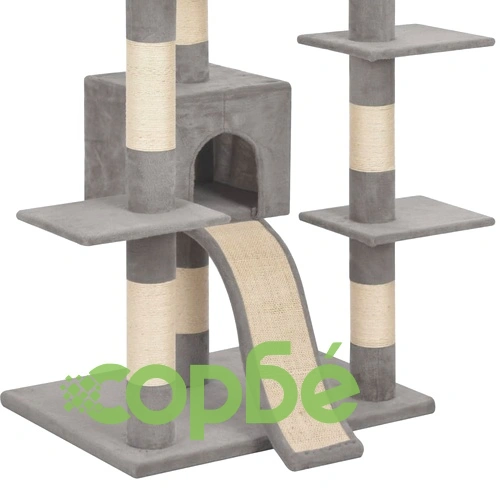 Котешко дърво със сизалени стълбове, сиво, 183 см, XXL ➤ топ цена ➤ sorbe.bg