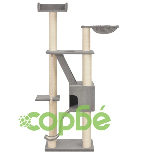 Котешко дърво със сизалени стълбове, сиво, 180 см, XXL ➤ топ цена ➤ sorbe.bg