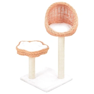 Котешко дърво със сизалени стълбове естествена върба