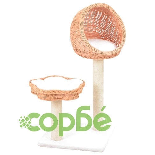 Котешко дърво със сизалени стълбове естествена върба ➤ топ цена ➤ sorbe.bg