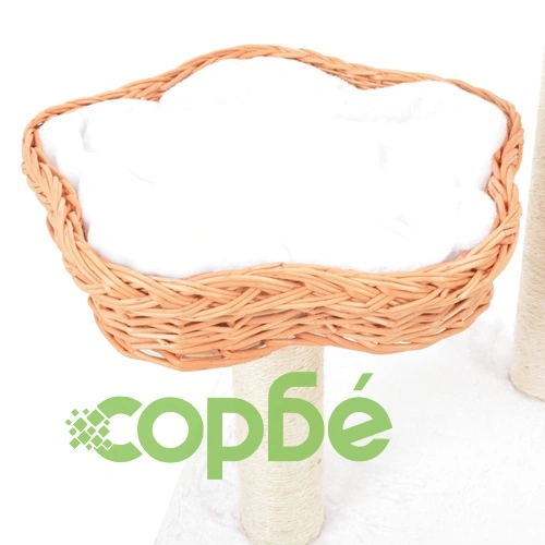 Котешко дърво със сизалени стълбове естествена върба ➤ топ цена ➤ sorbe.bg