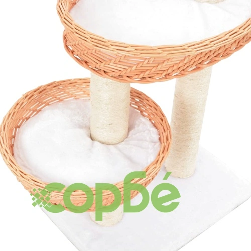 Котешко дърво със сизалени стълбове естествена върба ➤ топ цена ➤ sorbe.bg