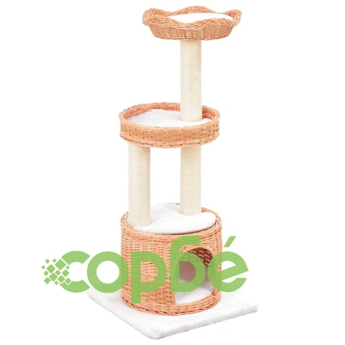 Котешко дърво със сизален стълб, естествен цвят, върба ➤ топ цена ➤ sorbe.bg
