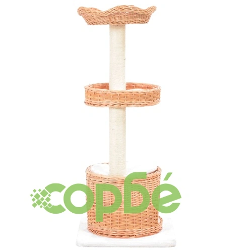 Котешко дърво със сизален стълб, естествен цвят, върба ➤ топ цена ➤ sorbe.bg