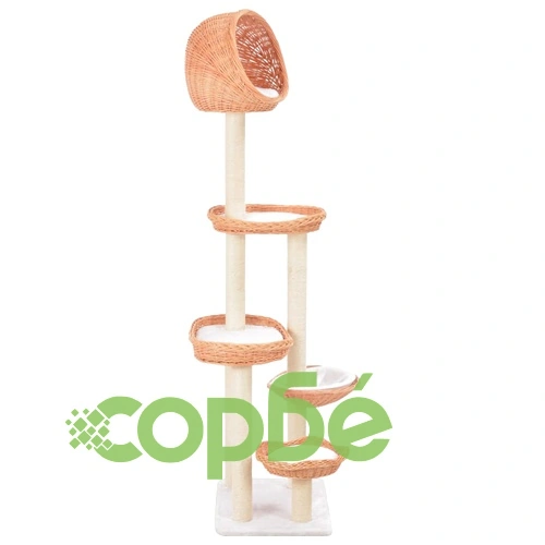 Котешко дърво със сизален стълб, естествен цвят, върба ➤ топ цена ➤ sorbe.bg