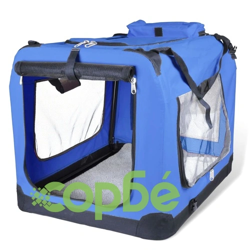 Сгъваема чанта за пренасяне на домашни любимци, размер L, синя ➤ топ цена ➤ sorbe.bg
