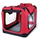 Сгъваема чанта за пренасяне на домашни любимци, размер L, червена