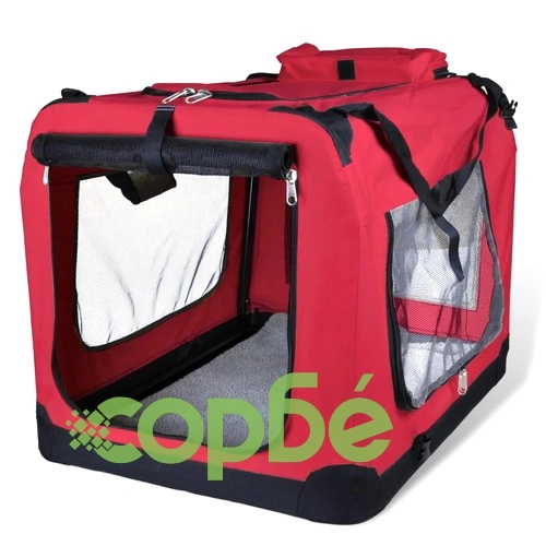Сгъваема чанта за пренасяне на домашни любимци, размер ХL, червена ➤ топ цена ➤ sorbe.bg