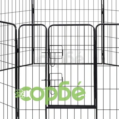 Площадка за игра за домашни любимци, с 8 панела, стомана   ➤ топ цена ➤ sorbe.bg