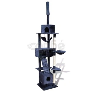 Котешко дърво за драскане 220-240 см с 3 къщички, тъмно синьо