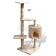Котешко дърво за драскане 114 см с 1 къщичкa, бежово