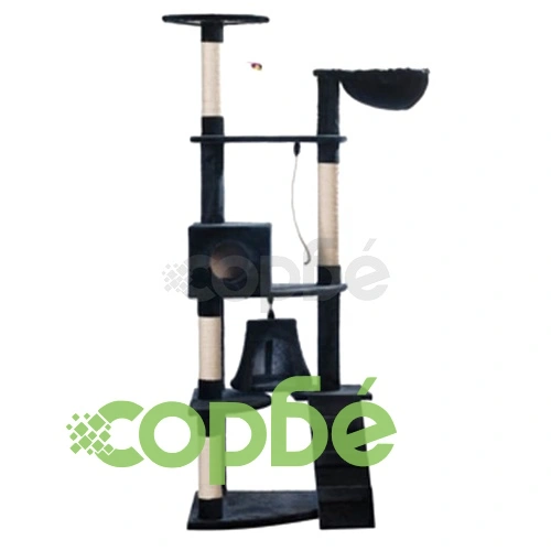 Дърво за котки 191 см, тъмно син плюш ➤ топ цена ➤ sorbe.bg