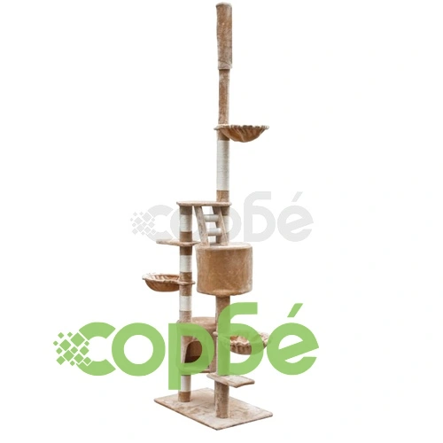 Котешко дърво Cuddles XL 230-260 см бежов плюш ➤ топ цена ➤ sorbe.bg