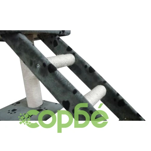 Котешко дърво от сив плюш с отпечатъци от лапи, 184 см. ➤ топ цена ➤ sorbe.bg