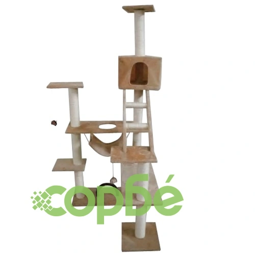 Котешко дърво от бежов плюш, 184 см. ➤ топ цена ➤ sorbe.bg