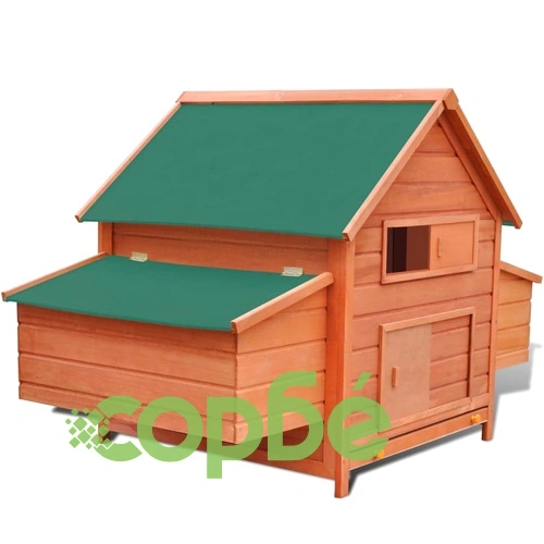 Кокошарник за открито с 2 отделения за яйца, дървен ➤ топ цена ➤ sorbe.bg