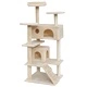 Котешко дърво за точене на нокти, 126 см, с 2 къщички, бежово 