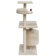 Котешко дърво, стълб за драскане, 94,5 см, с 1 къща, бежово