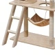 Котешко дърво за точене на нокти, 140 см, с 1 къщичка, бежово
