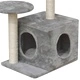 Котешко дърво, стълб за драскане, 64 см, с 1 къща, сиво
