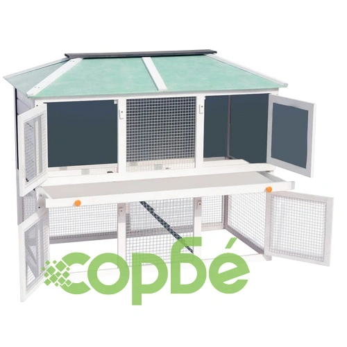 Дървена клетка за зайци с 2 нива   ➤ топ цена ➤ sorbe.bg