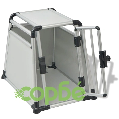 Клетка за транспортиране на кучета, алуминий, M ➤ топ цена ➤ sorbe.bg