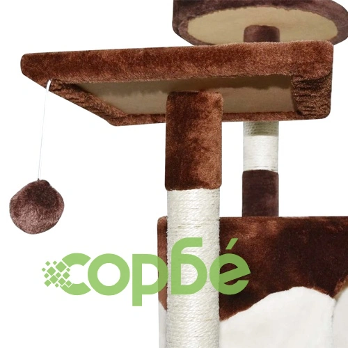 Котешко дърво за драскане, 213 см, кафяво и бяло ➤ топ цена ➤ sorbe.bg