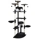 Котешко дърво за драскане, 213 см, черно и бяло