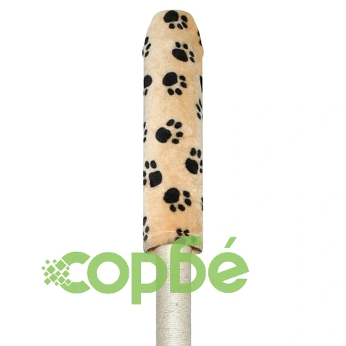 Котешко дърво, жълто, с десен на лапички, 260 см ➤ топ цена ➤ sorbe.bg