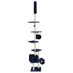 Котешки стълб за драскане, 260 см, тъмносиньо