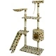 Котешко дърво за драскане, 150 см, жълто, с десен на лапички