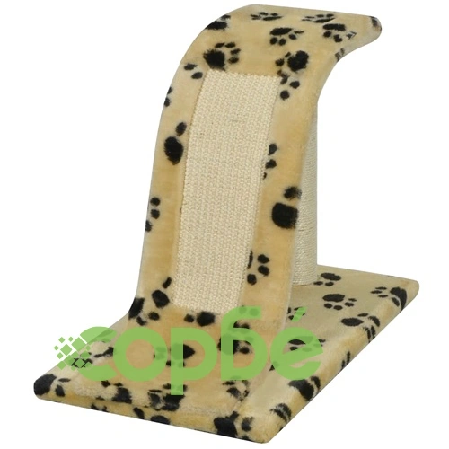 Котешко дърво, жълто, с десен на лапички, 30 см ➤ топ цена ➤ sorbe.bg