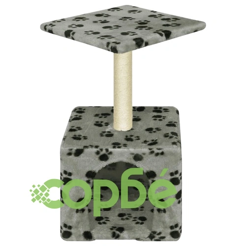 Котешко дърво за драскане, 55 см, сиво, с десен на лапички ➤ топ цена ➤ sorbe.bg