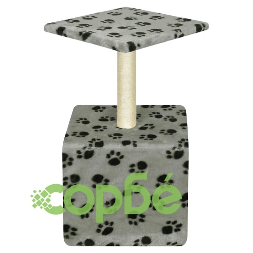 Котешко дърво за драскане, 55 см, сиво, с десен на лапички ➤ топ цена ➤ sorbe.bg