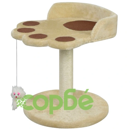 Котешки стълб за драскане, 40 см, жълто и кафяво ➤ топ цена ➤ sorbe.bg