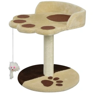 Котешко дърво за драскане, 40 см, жълто и кафяво