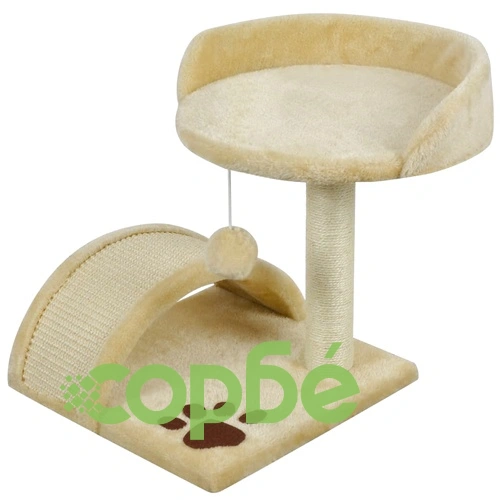 Котешко дърво за драскане, 40 см, жълто и кафяво ➤ топ цена ➤ sorbe.bg